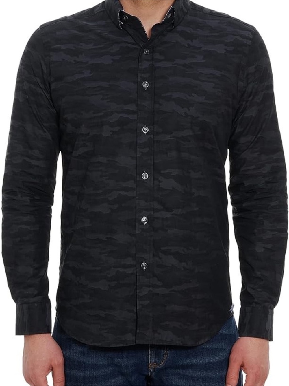Robert Graham Black Camo Button-Down Shirt xl